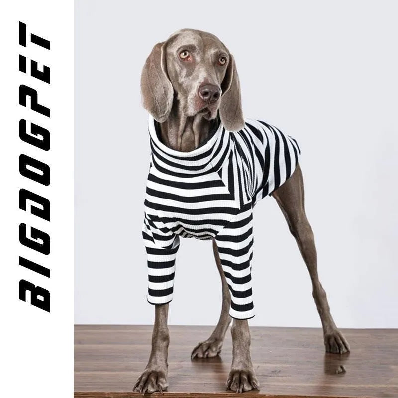 Black and white thin polyester dog jacket for large breeds, sizes M L XL XXL XXXL.