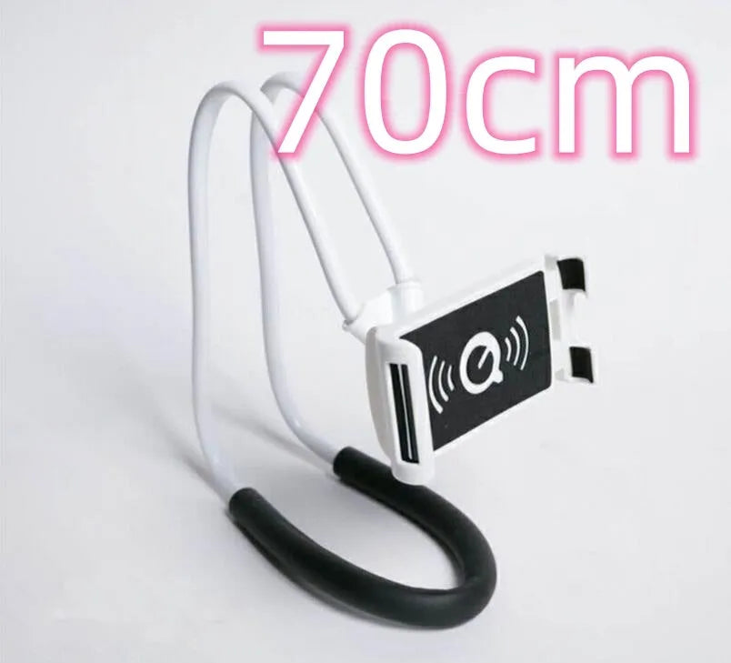 Universal 360-degree rotating phone holder in multiple colours on a table, holding a smartphone.
