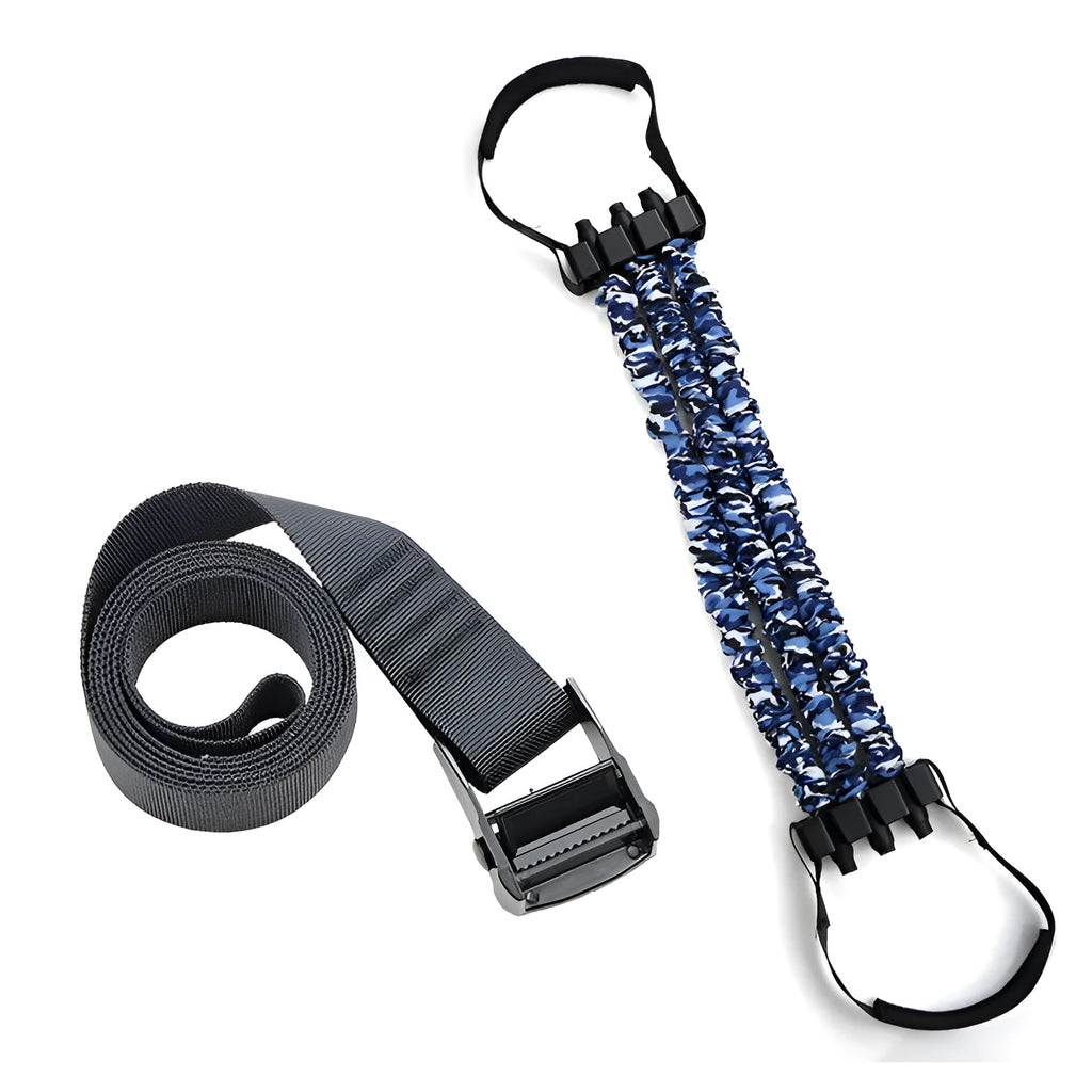 Pull-up auxiliary belt tensioner with polyester TPE and alloy buckle in camo blue white or camo pink 120lbs
