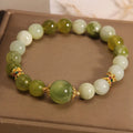Xiuyan jade green women's bracelet with original design on wrist