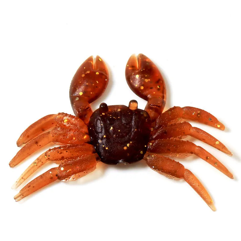 8 cm PVC crab fishing lure in red and brown colour options