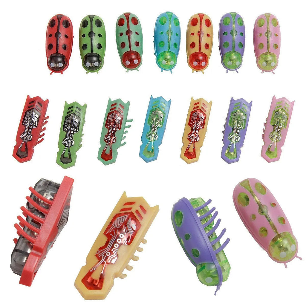 Electric toothbrush worm cat teaser toy with motorised jumping action in ladybug red/black colour pattern