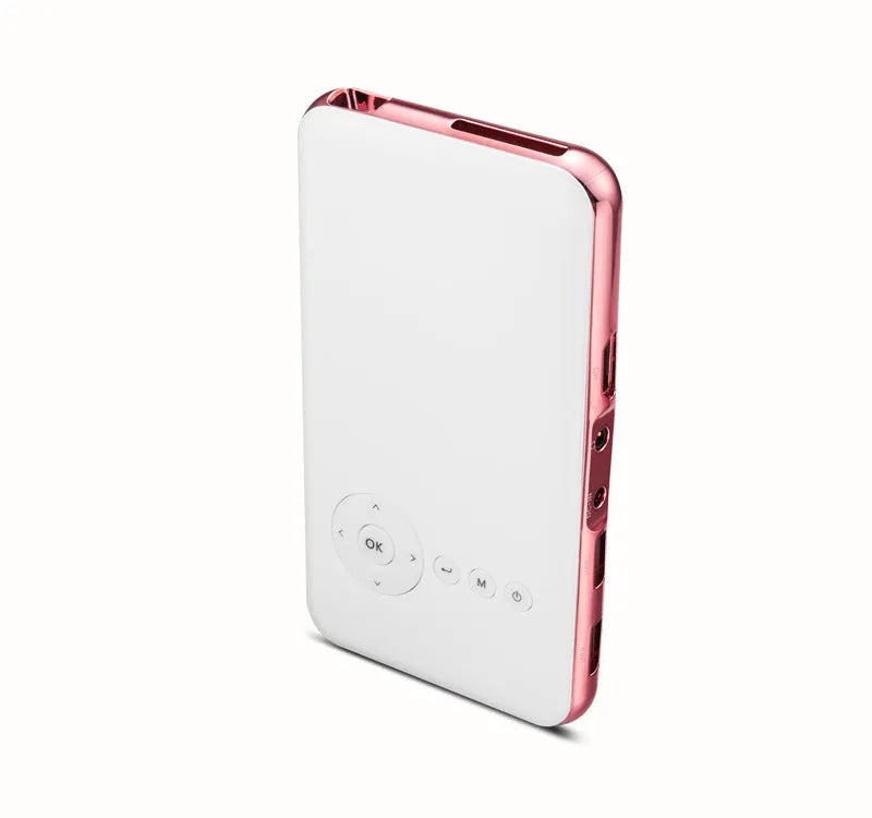 White rose gold M6S miniature Android smart projector with compact portable design