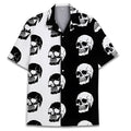 Men's short sleeve Cuban collar Hawaiian shirt in a summer print, shown on a model.