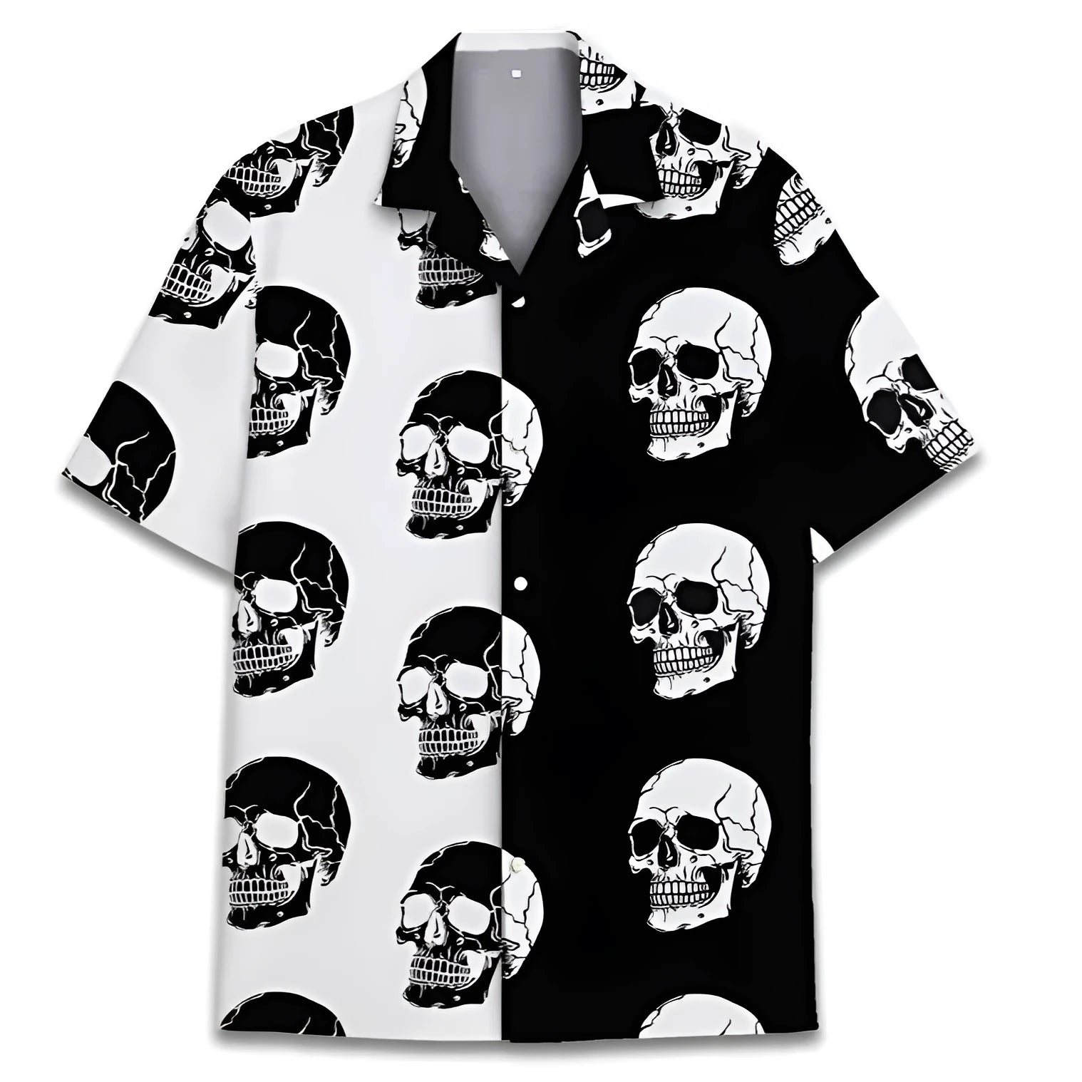 Men's short sleeve Cuban collar Hawaiian shirt in a summer print, shown on a model.