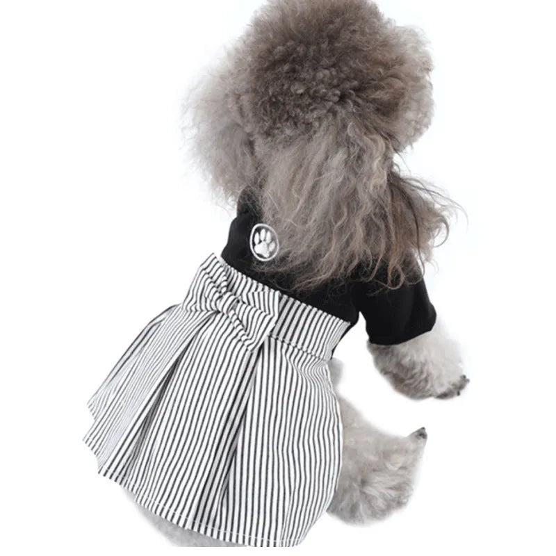 Cotton poodle dog clothes in skirt and four-foot pants styles for spring and summer wear