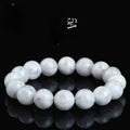 Natural crystal women's bracelet with blizzard snowflake round beads and geometric design featuring Ruyi Xiangyun elements