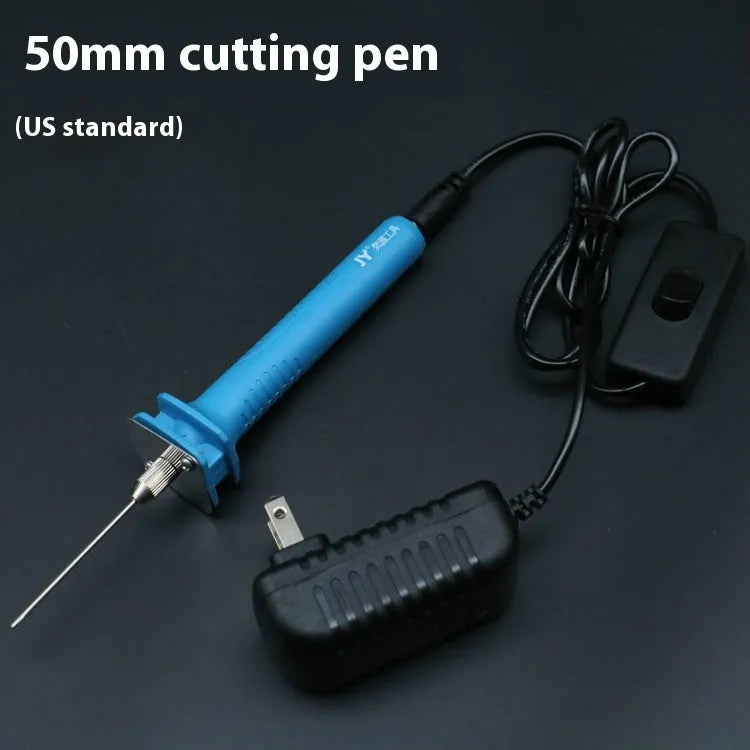 Blue plastic handle electric heating cutter pen for foam and pearl cotton materials with power adapter