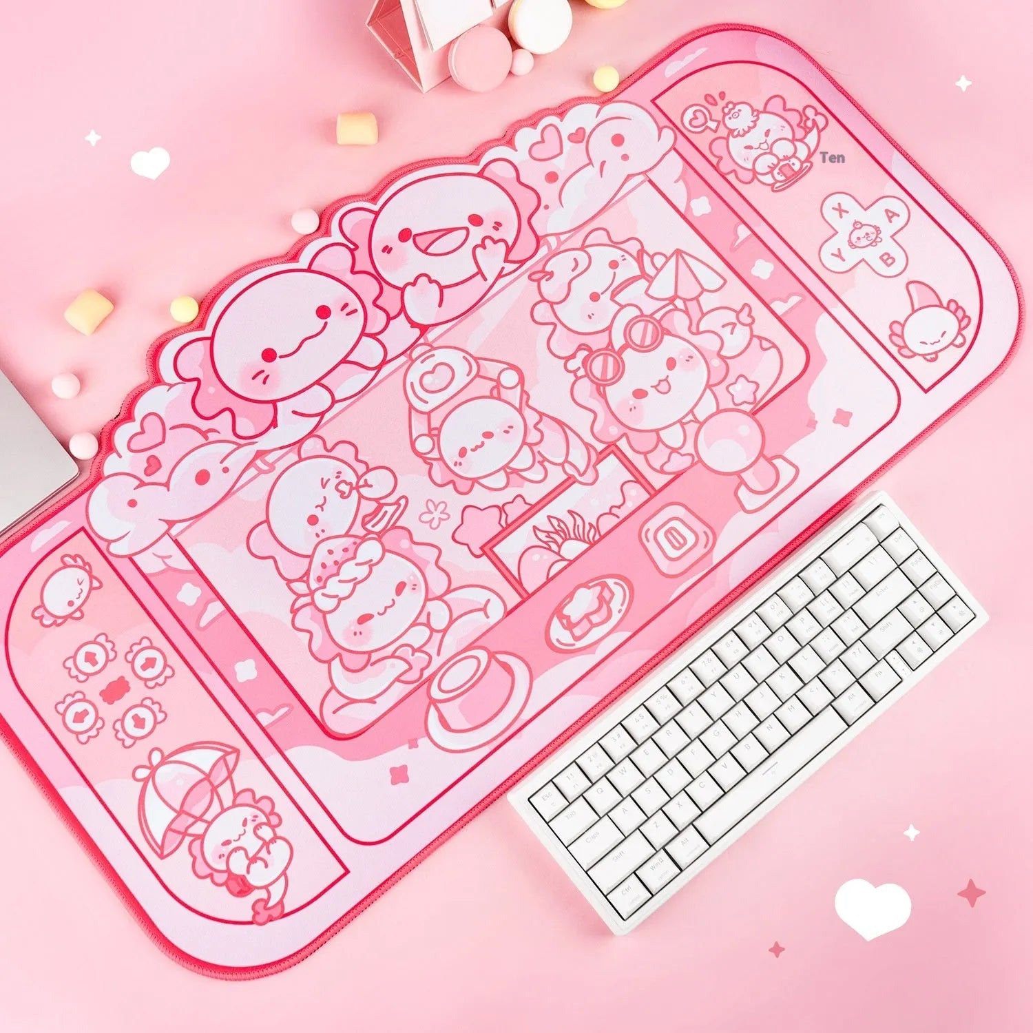 Hexagonal dragon crane machine anime cartoon large mouse pad 75x40cm with wrist support