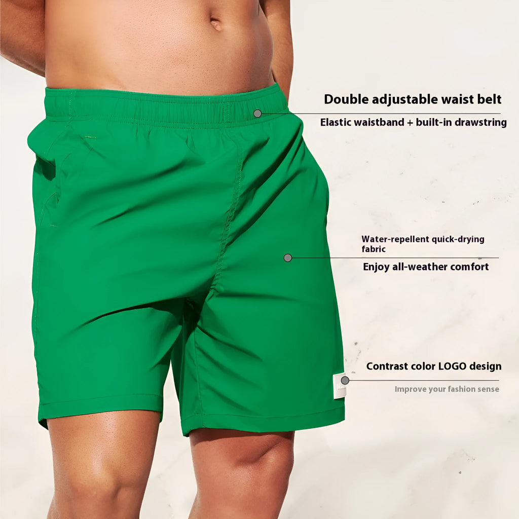 Men's quick-dry sports shorts in nylon fabric available in four colours with straight leg design