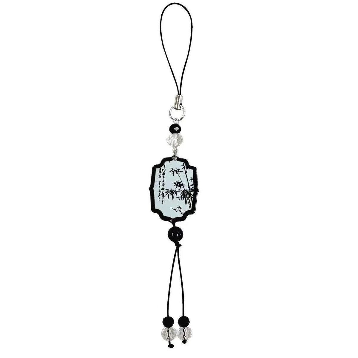 Chinese style floral bead pendant keychain in Fan colour.