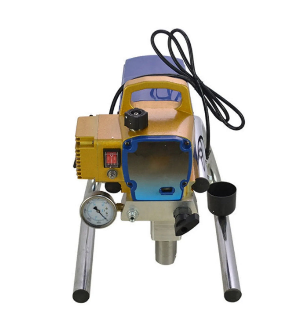 Blue electric airless spraying machine with spray gun, nozzle, and 50cm extension rod for painting