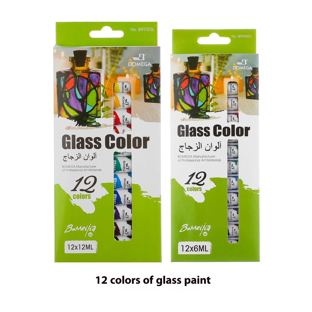 12-colour acrylic pigment strip set for watercolour, gouache and oil painting techniques in tubes