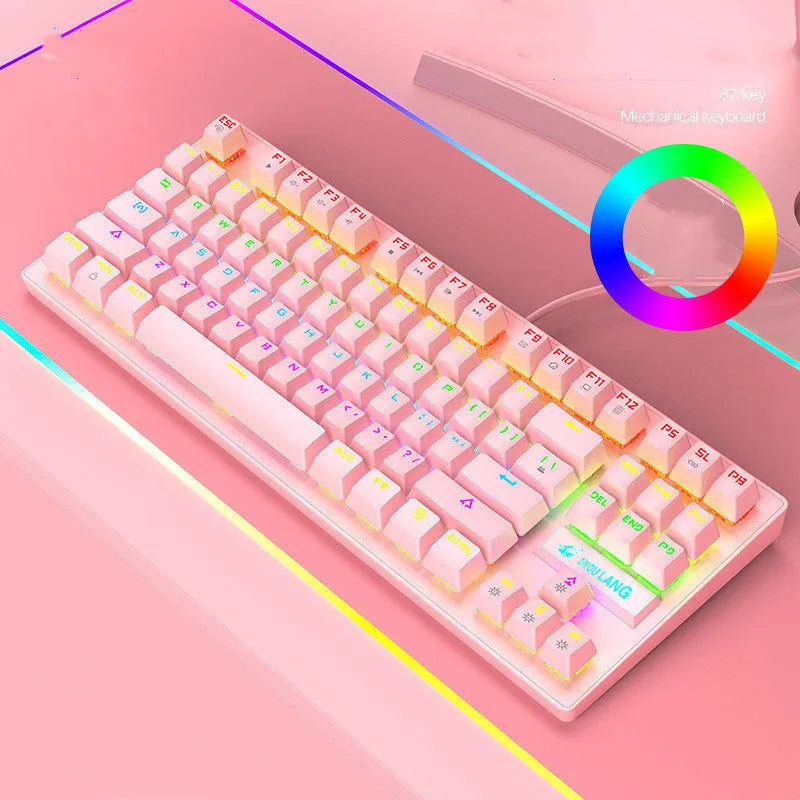 Black mechanical gaming keyboard with ABS construction and simple design