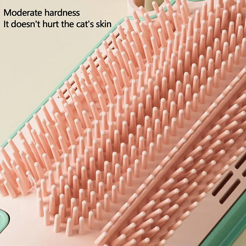 Ice cream cone shaped cat scratching toy with grooming massager function