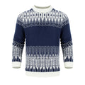 Men's knitted long-sleeve pullover sweater in one of five styles, sized S to 5XL.
