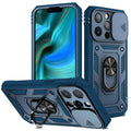 Magnetic sliding window bracket phone case for Apple iPhone in two-tone colours