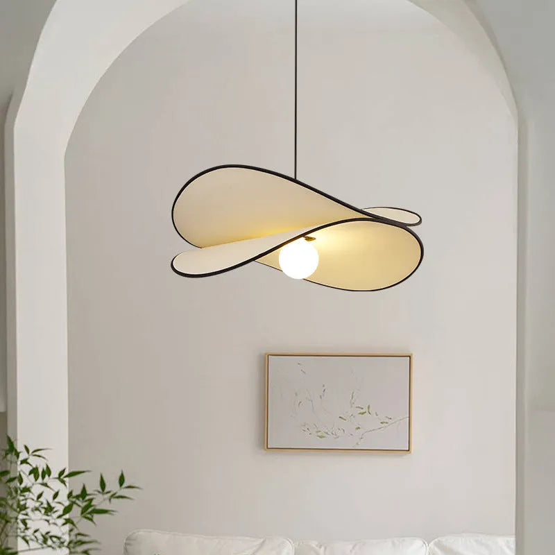 French style artistic chandelier pendant light with fabric potato chips design in three sizes