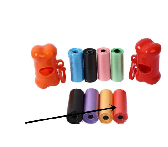 Roll of 22.5x30cm pet waste bags in selected colour for dog cleanup