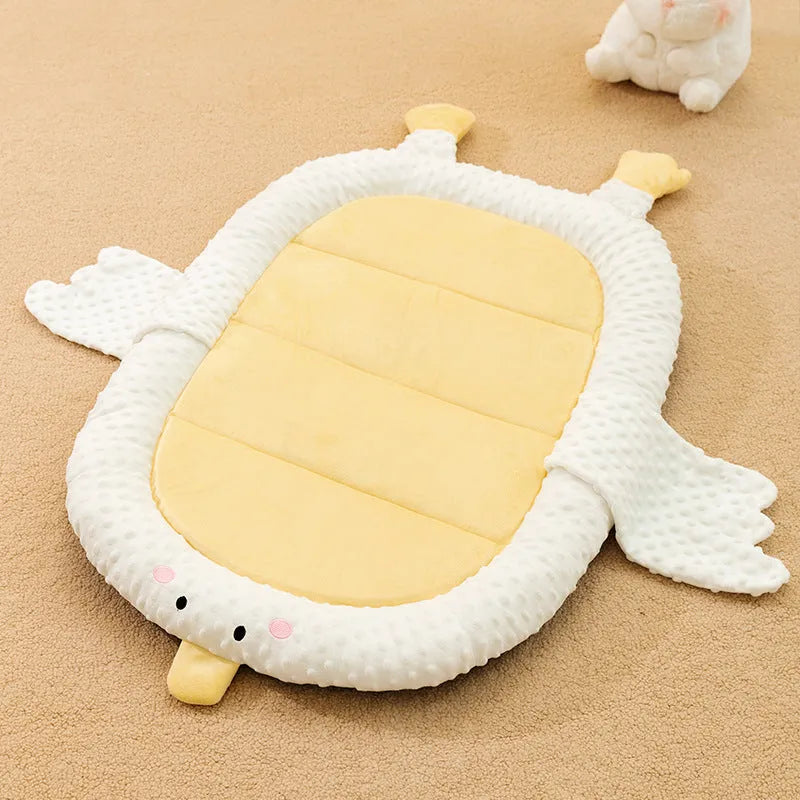 Orthopedic dog bed with removable cover in sofa style, showing waterproof interior and supportive foam