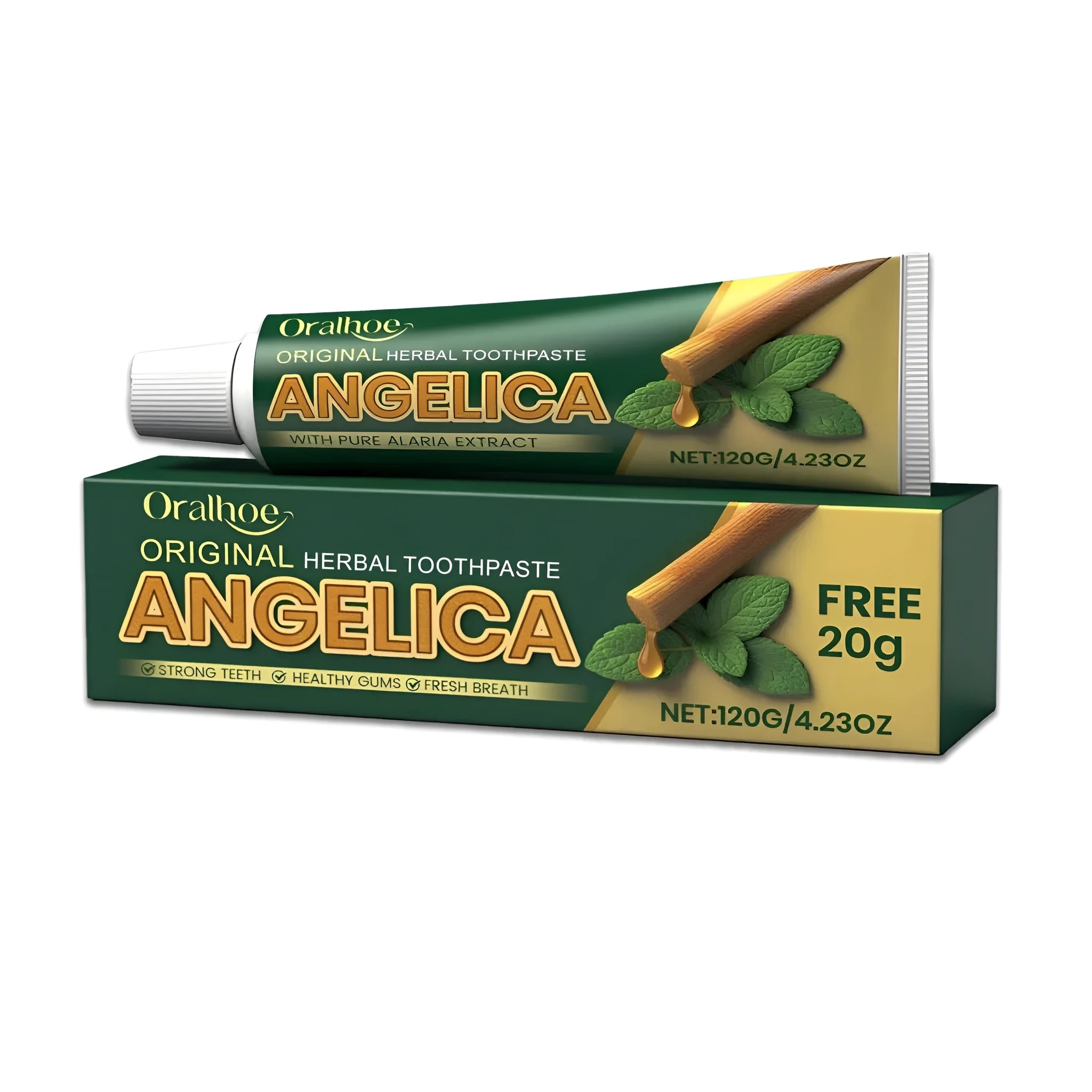 120G tube of herbal toothpaste with angelica sinensis and kelp extracts