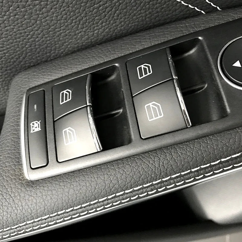 Black glitter decorative stickers for car window lift buttons with ABS plastic construction