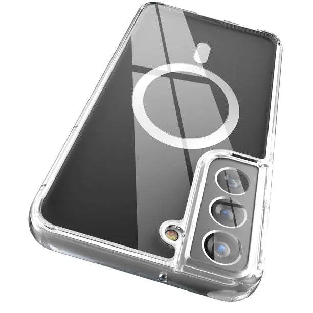 Transparent MagSafe magnetic phone case for Samsung Galaxy S21 S22 S23 smartphones