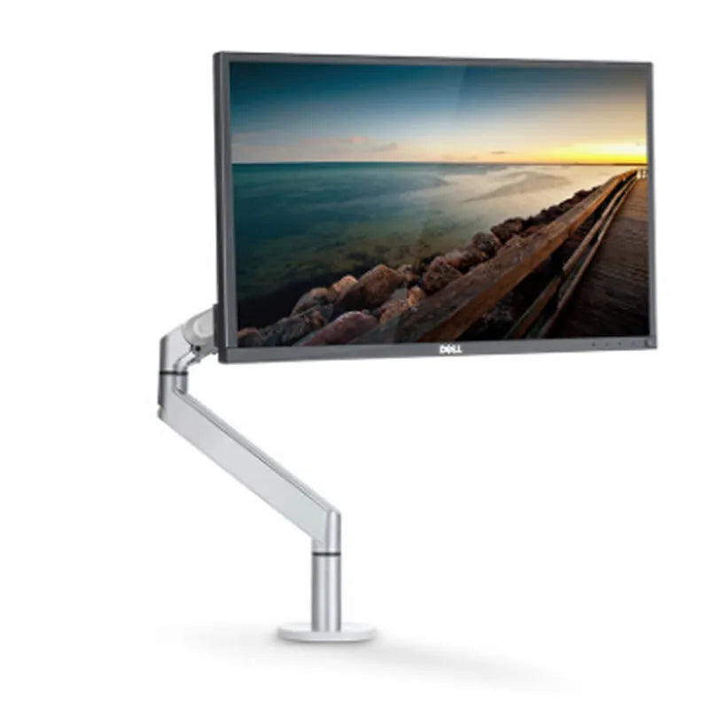 Aluminium alloy notebook arm bracket in silver colour, showing the air pressure adjustment mechanism.