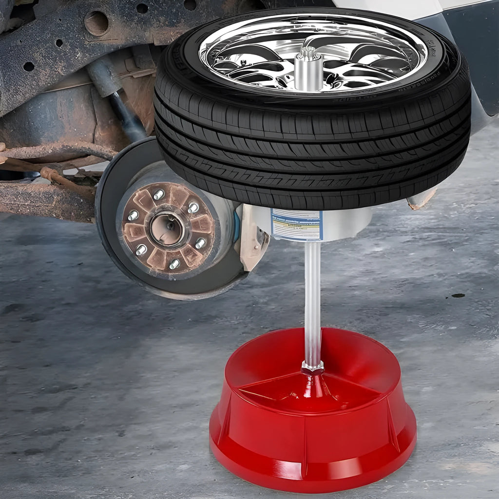 Portable hub balancer unit with aluminium head and enamel finished base