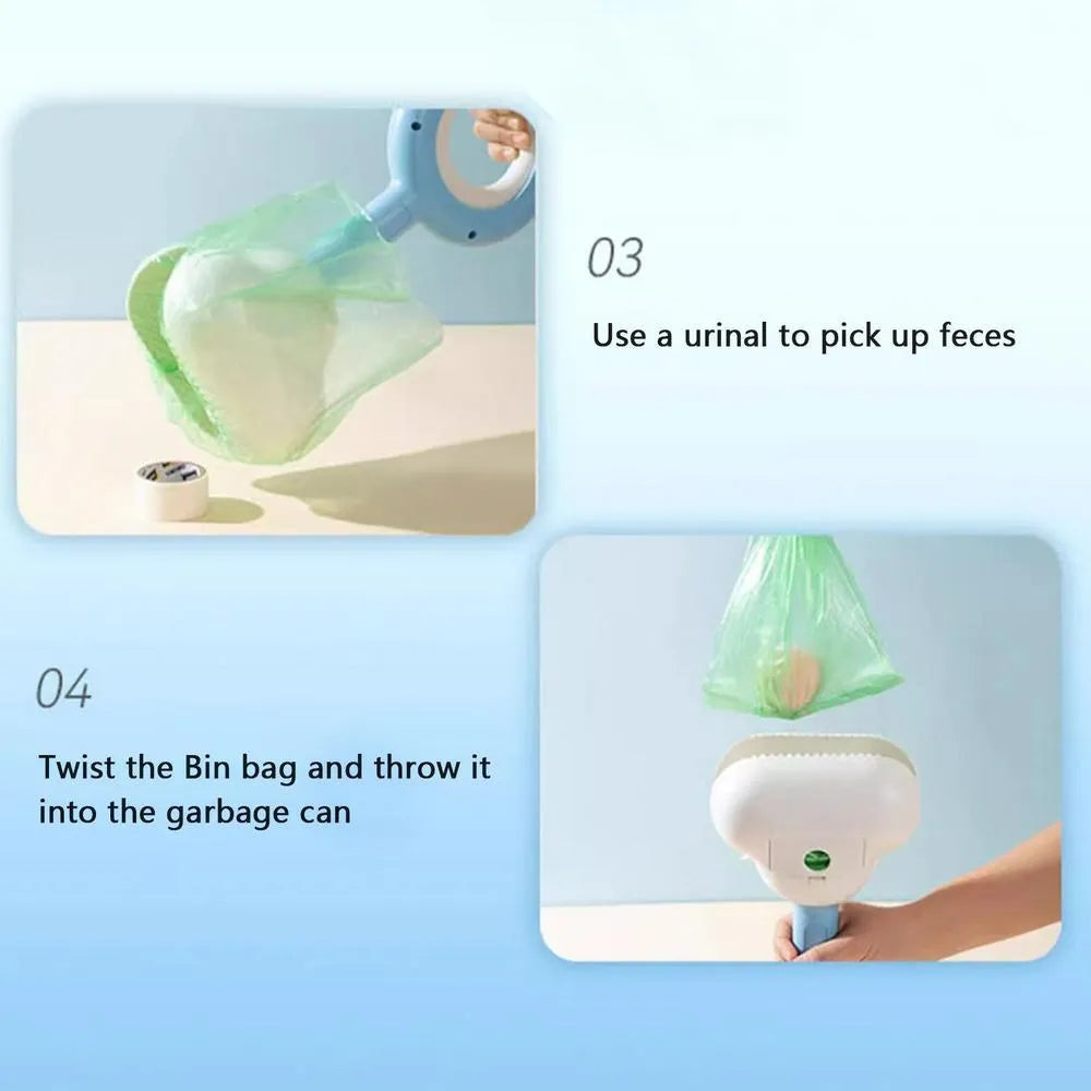 White blue cloud-shaped jaw dog pooper scooper with comfortable grip handle