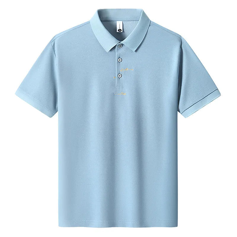 Men's casual cotton T-shirt in multiple colours on a size chart background.
