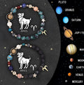 Natural stone beaded bracelets for all twelve zodiac signs in complete astrology jewellery set