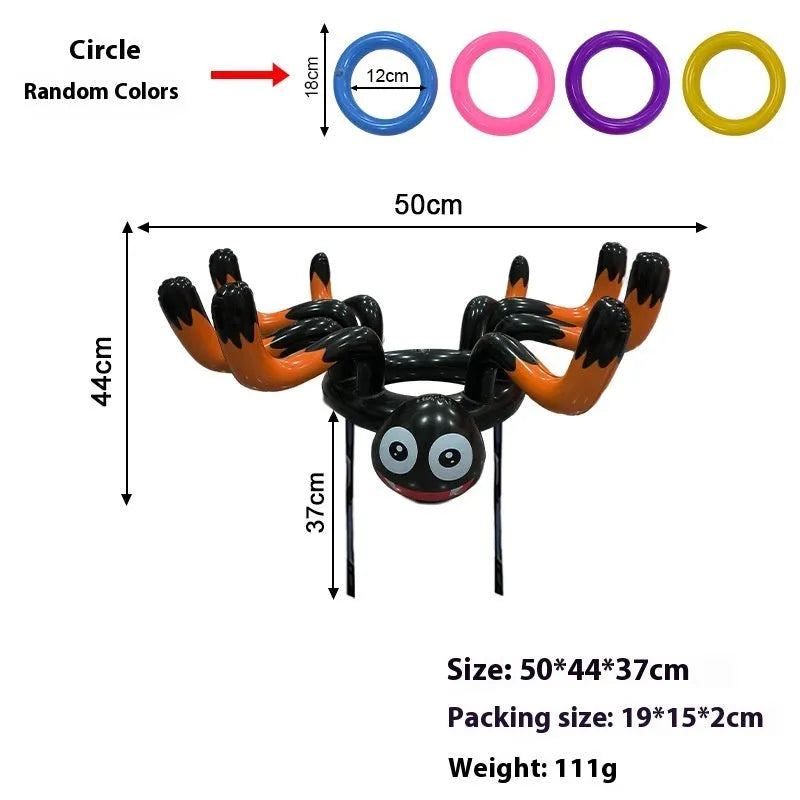 Inflatable octopus ferrule throwing toy in multiple Halloween colour variations