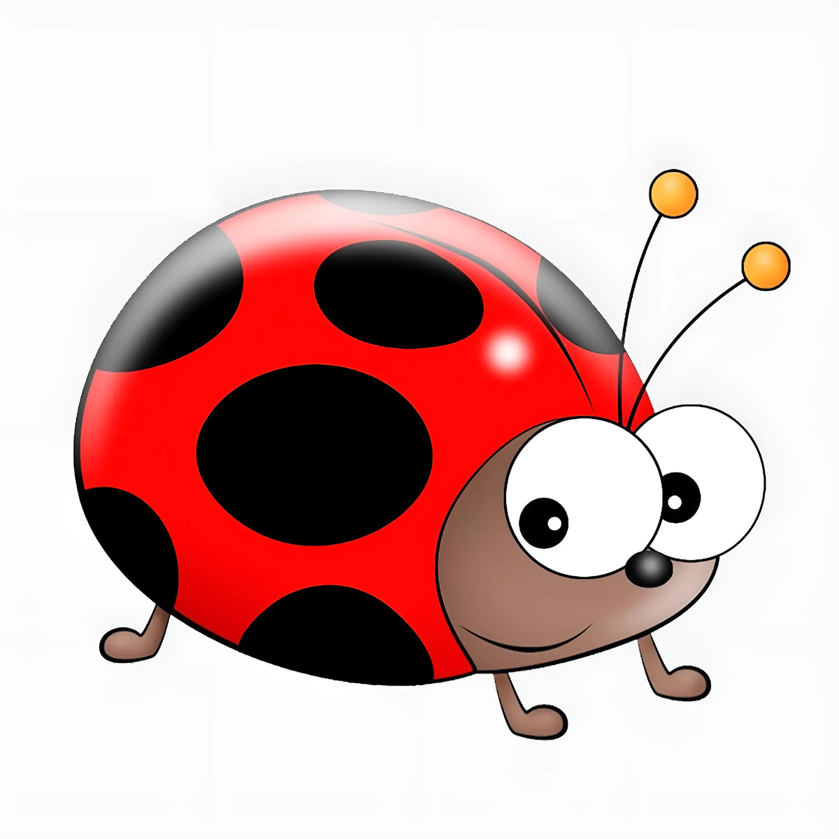 Cartoon ladybird PVC sticker decal measuring 14.5cm for car windows and notebooks