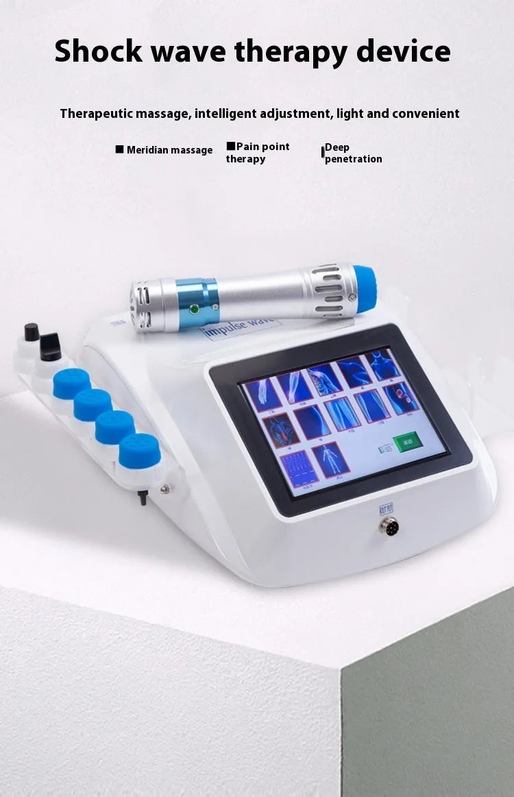 Handheld electromagnetic extracorporeal shock wave physiotherapy instrument with remote control
