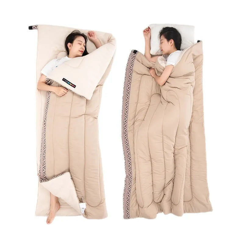 Four seasons portable camping sleeping bag for adults with storage bag