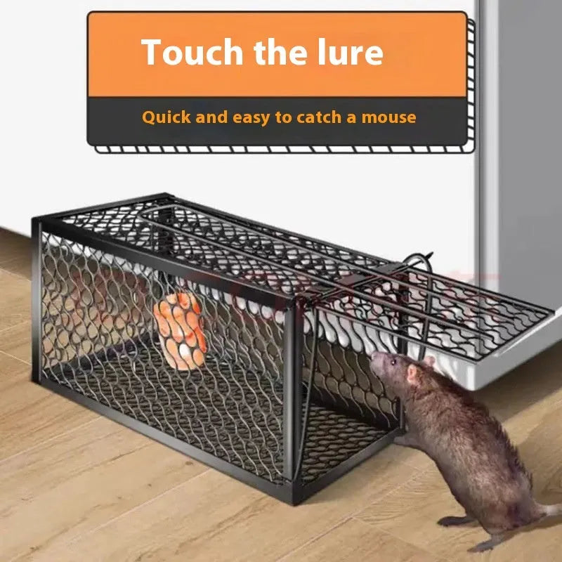 Automatic mouse cage trap in iron or plastic construction with small, medium, and large size options