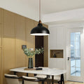 35cm Japanese style iron LED chandelier in black or white for bedroom and dining room, 220V ceiling light