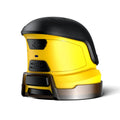 Yellow cordless electric ice scraper for car windshields with USB charging port