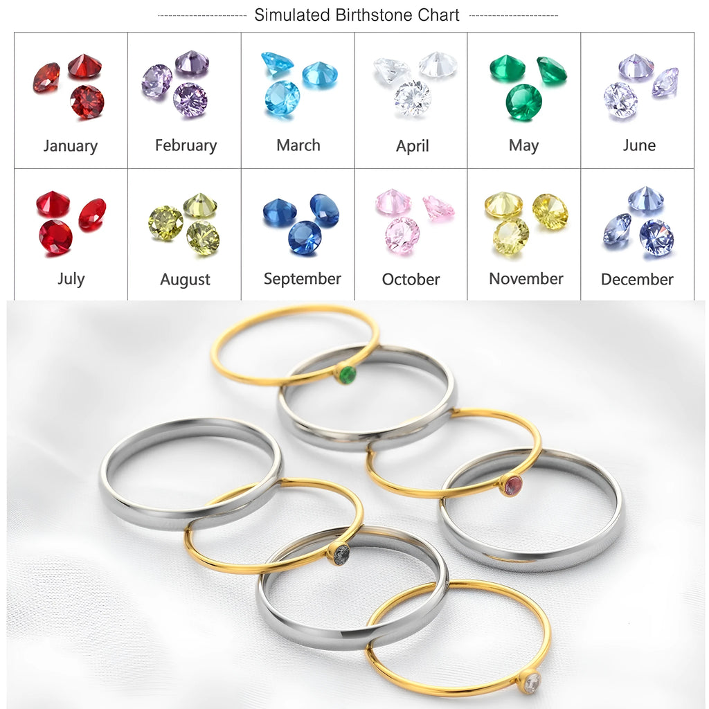 Geometric engraved titanium steel ring with December birthstone colour and gold tone electroplated handle.