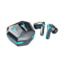 Black wireless Bluetooth in-ear sports headset with noise-cancelling and voice control features