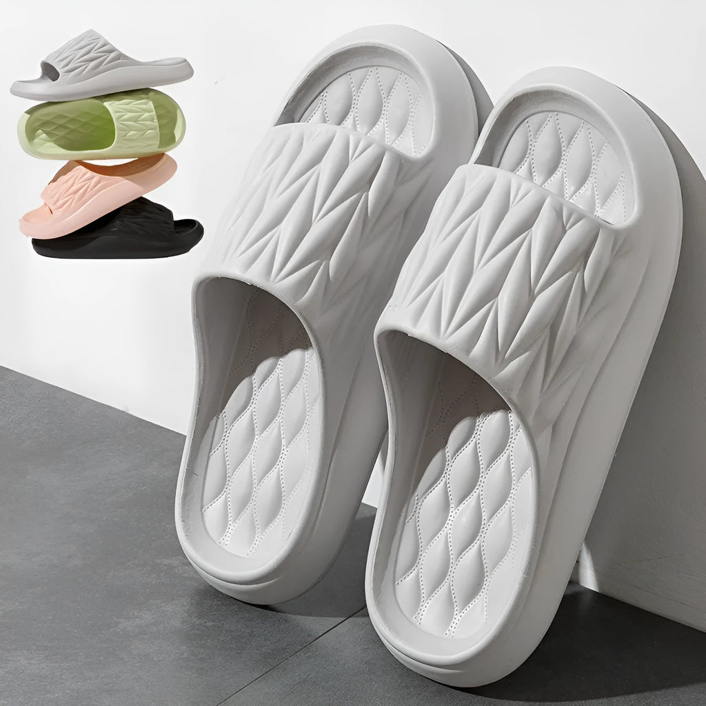 Leaf texture design EVA household slippers in multiple colours with non-slip soles