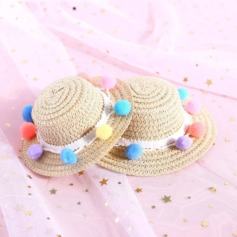 Handmade adjustable bowknot pet hat for dogs and cats in cartoon style