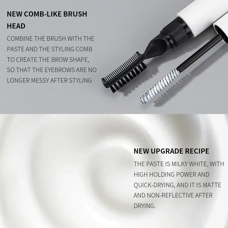 Eyebrow glue with brush for natural wild eyebrow styling in pink or white