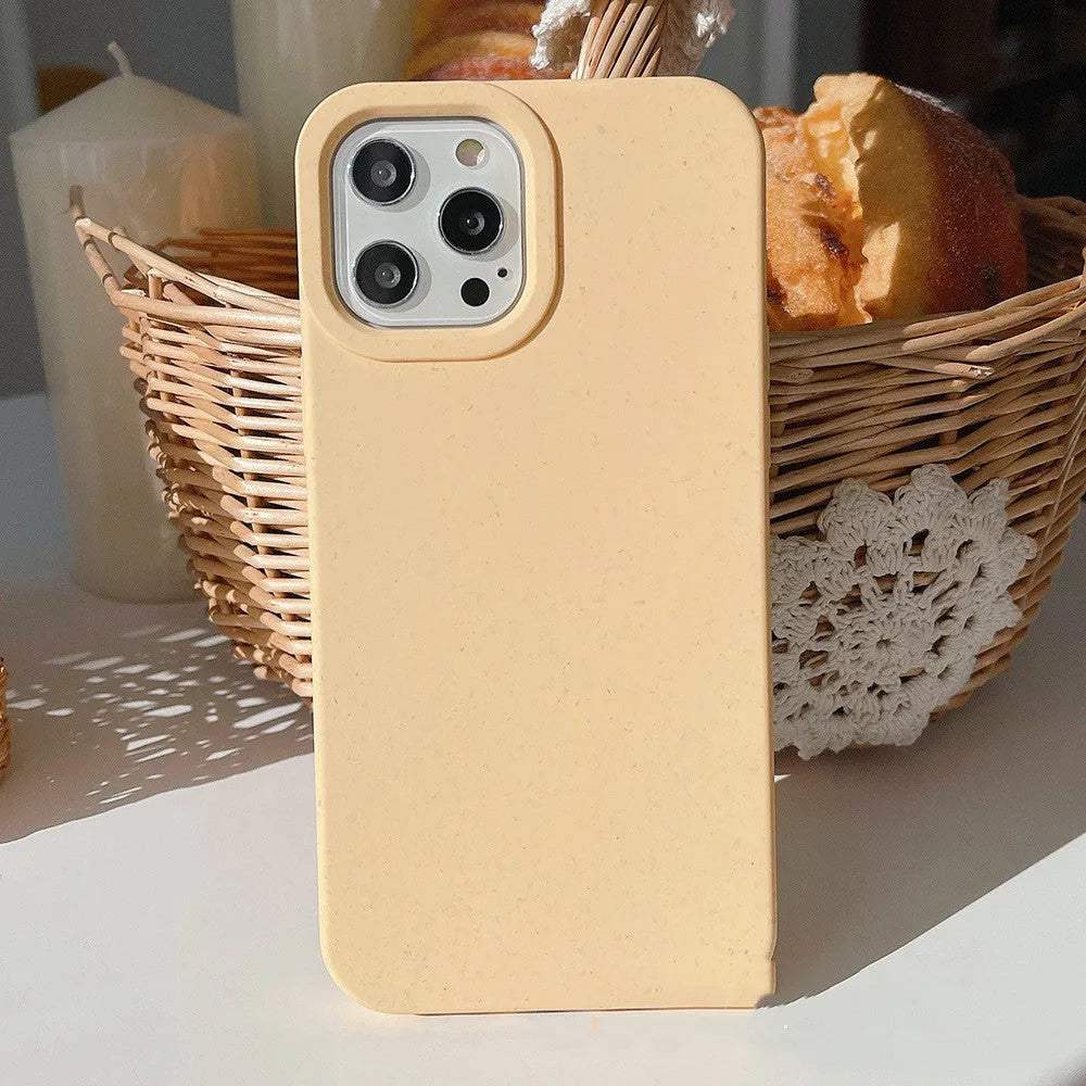 Wheat straw degradable protective rear case for iPhone 14 Pro Max in multiple colour options.