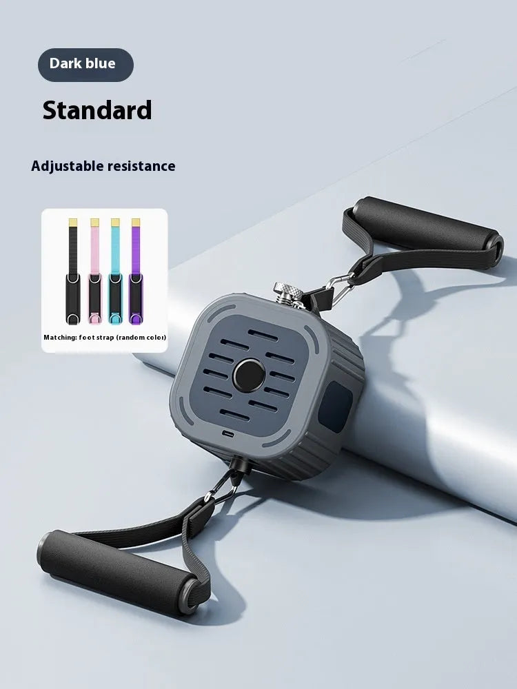 Adjustable power pump chest expander in navy blue or vibrant orange for home strength training