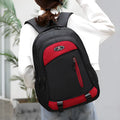 Black waterproof nylon school backpack with airpillow straps and contrast stitching detail.
