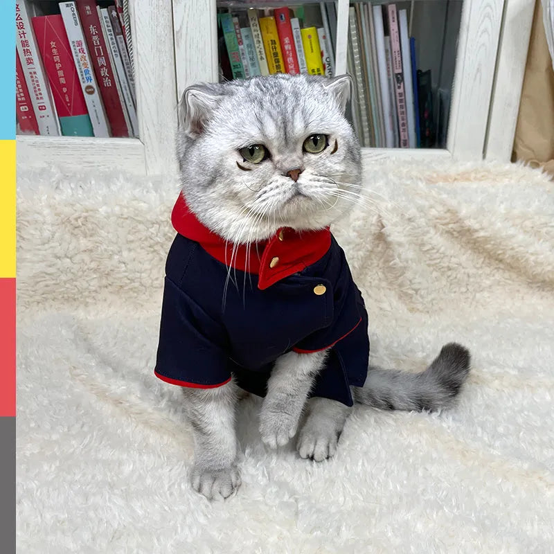 Tiger Staff Yuren patterned hoodie for dogs and cats as a photo prop, shown in small and medium sizes.