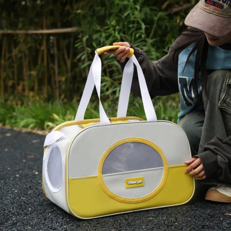 Foldable Oxford cloth cat backpack in multiple colour options for pet transportation