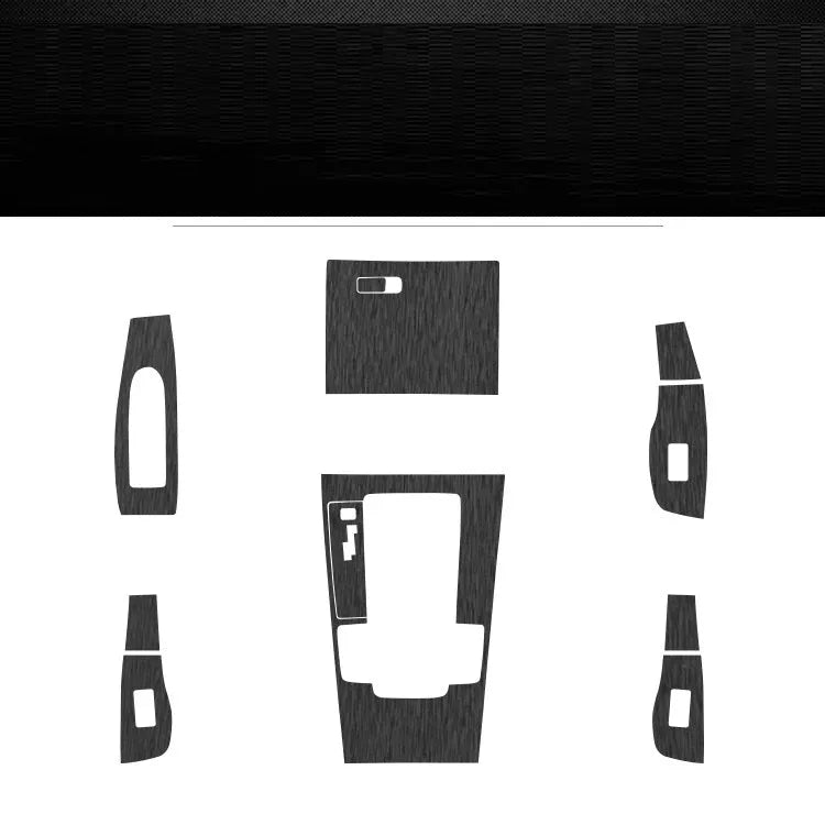 Unksera car interior sticker kit with pre-cut pieces for dashboard, centre console, and gear handle